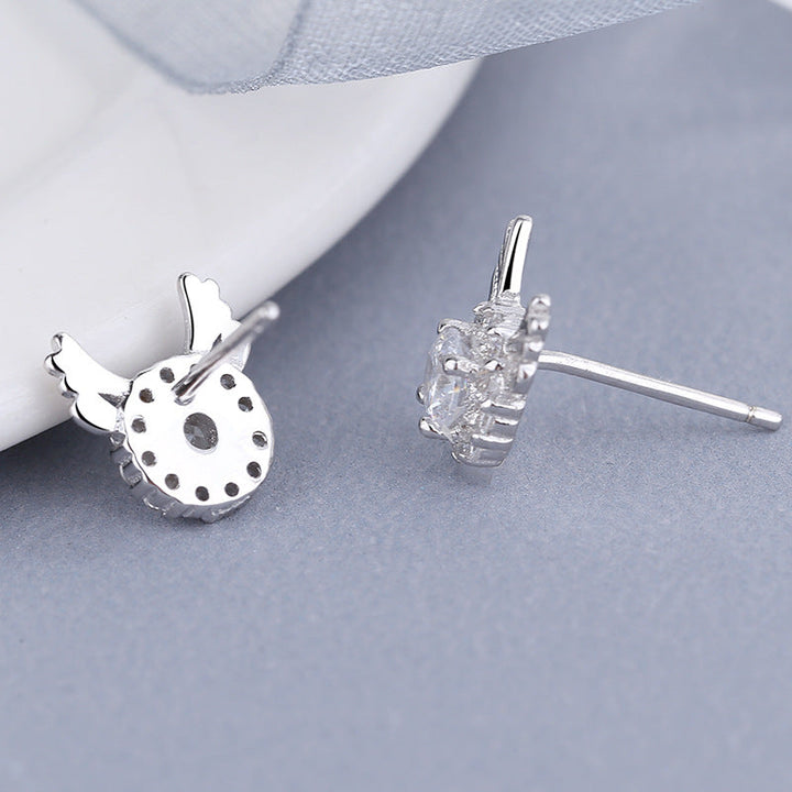 Women's earrings with sparkling crystals and playfully designed wings Land Girl