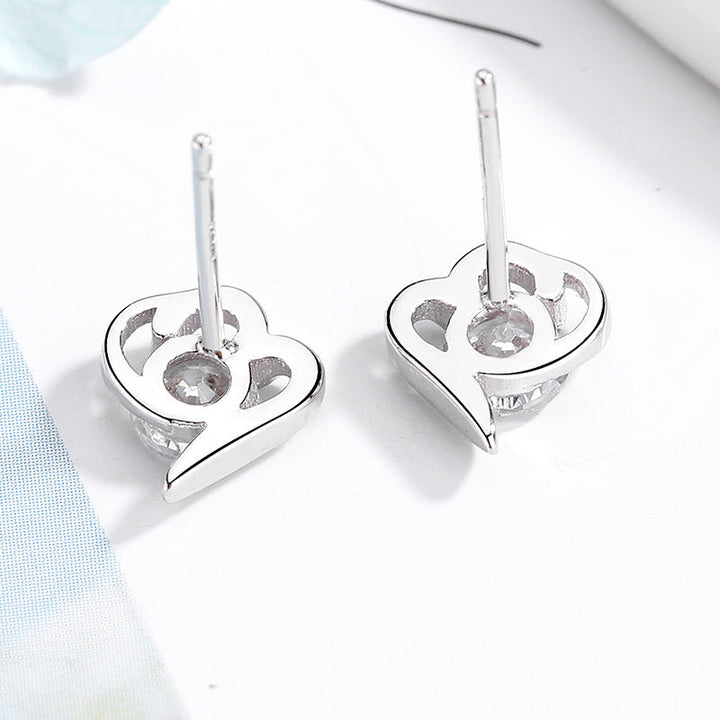 Women’s stud earrings with stylish heart design and sparkling crystals Land Girl