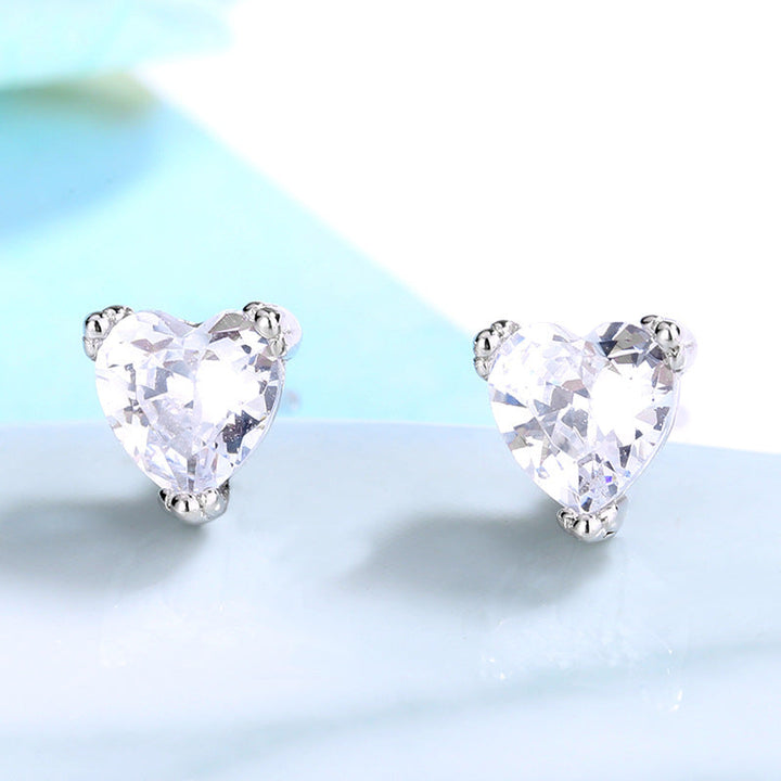 Women's earrings with sparkling heart accents made of high-quality stainless steel Land Girl