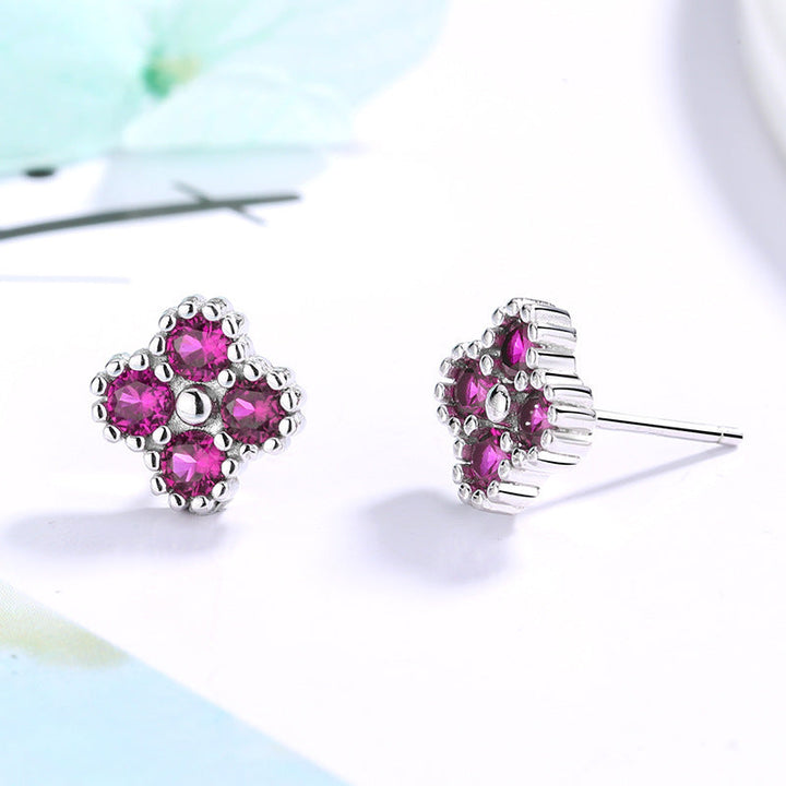 Women's earrings with multilayer floral design and sparkling zirconia Land Girl