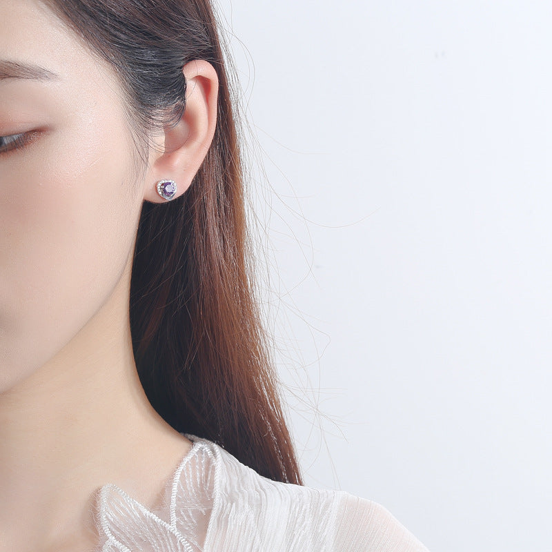 Women's earrings in heart-shaped design with sparkling zirconia Land Girl