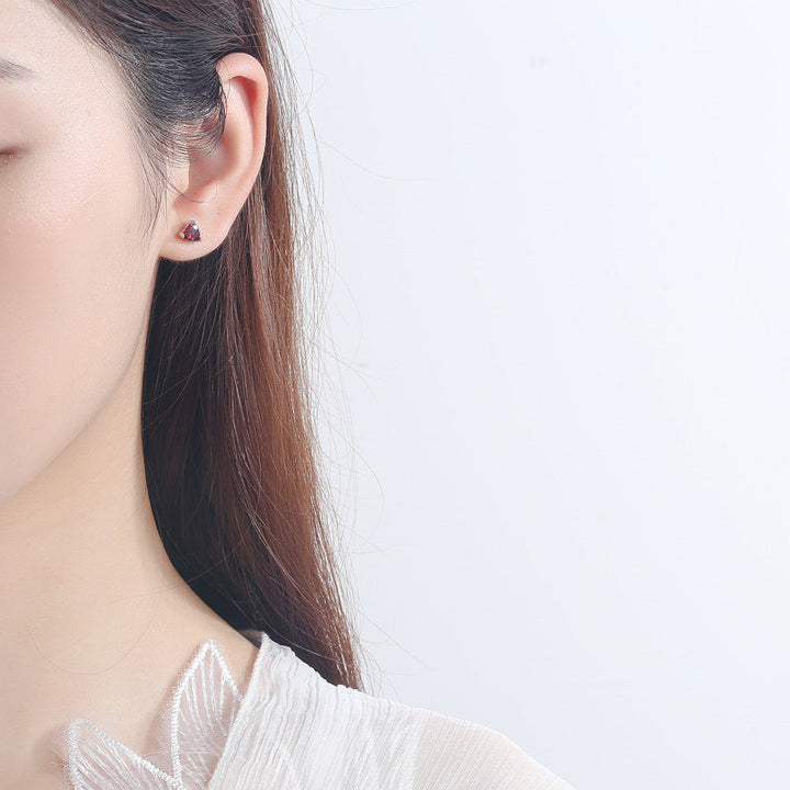 Women's earrings with sparkling heart accents made of high-quality stainless steel Land Girl
