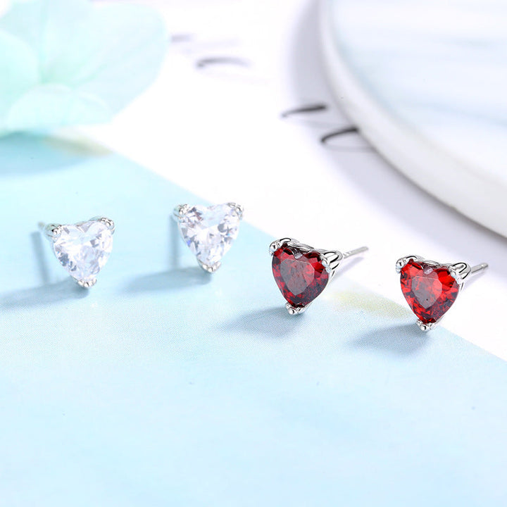 Women's earrings with sparkling heart accents made of high-quality stainless steel Land Girl