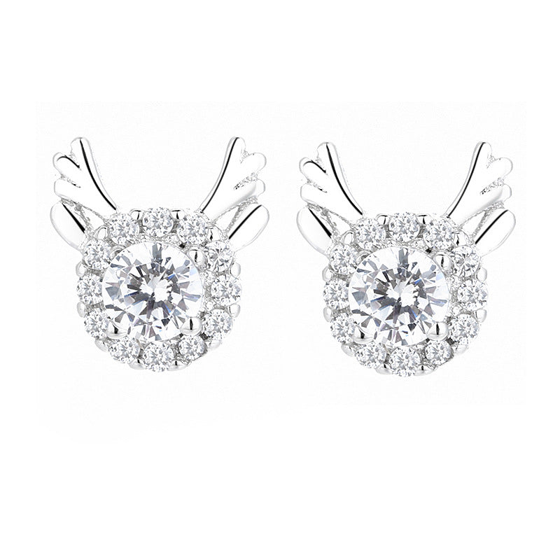 Women's earrings with sparkling crystals and playfully designed wings Land Girl