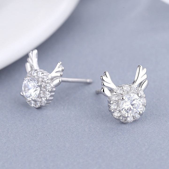 Women's earrings with sparkling crystals and playfully designed wings Land Girl