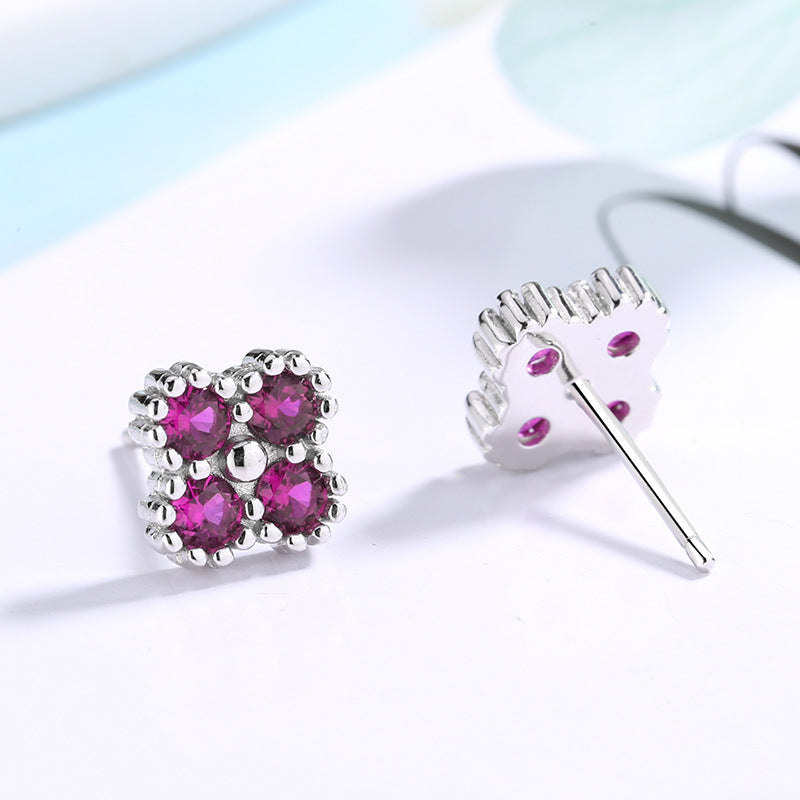 Women's earrings with multilayer floral design and sparkling zirconia Land Girl