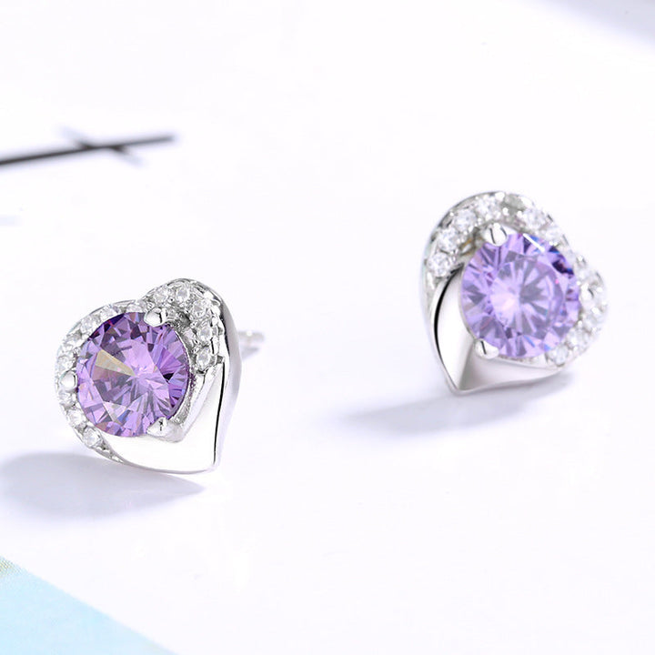 Women's earrings in heart-shaped design with sparkling zirconia Land Girl