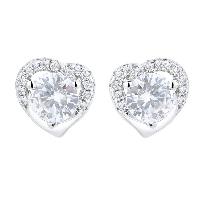 Women's earrings in heart-shaped design with sparkling zirconia Land Girl