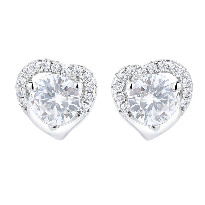Women's earrings in heart-shaped design with sparkling zirconia Land Girl