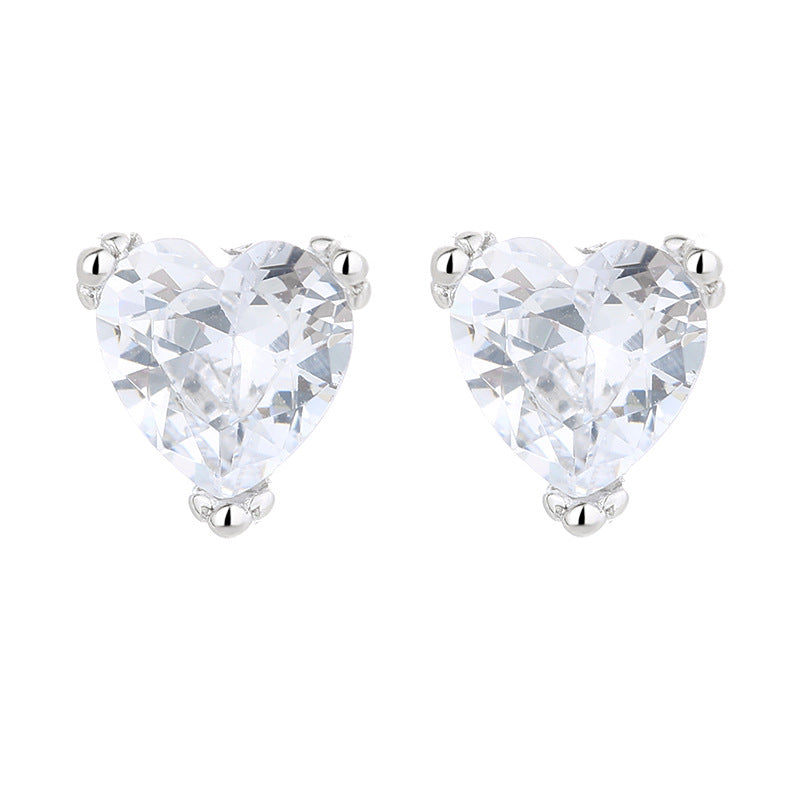 Women's earrings with sparkling heart accents made of high-quality stainless steel Land Girl