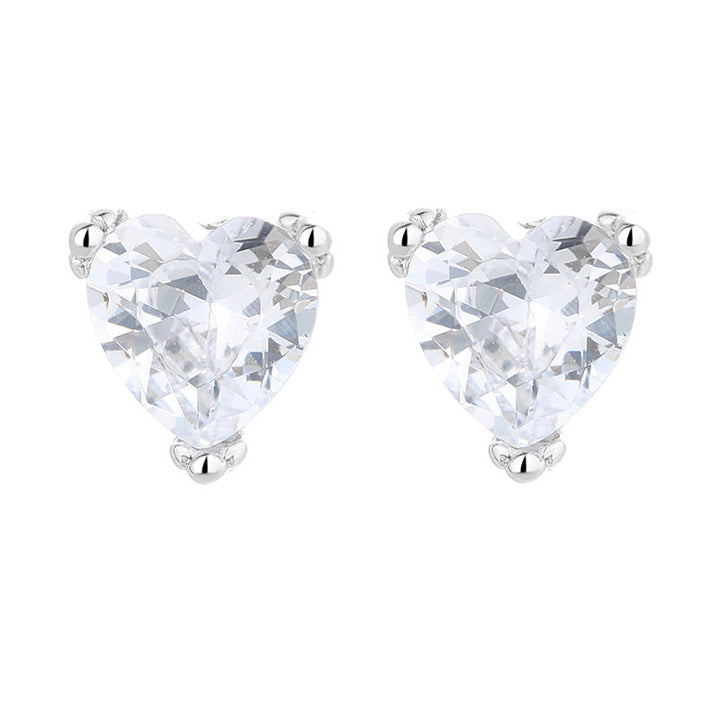Women's earrings with sparkling heart accents made of high-quality stainless steel Land Girl