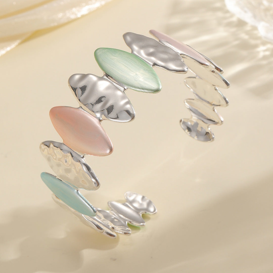 Women Open Bangle with Unique Textured Design Land Girl