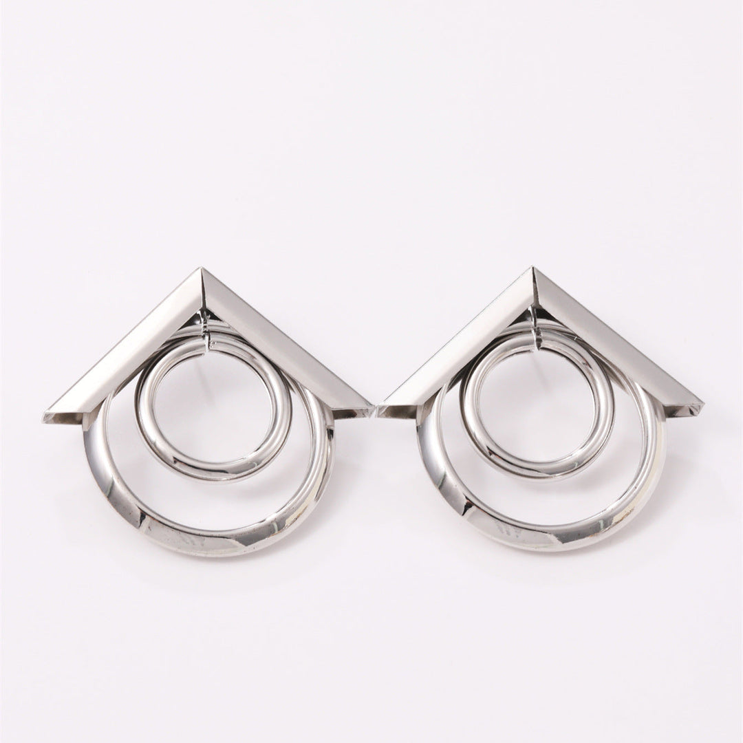 Women's Hanging Earrings with Elegant, Curved Ring Design Land Girl