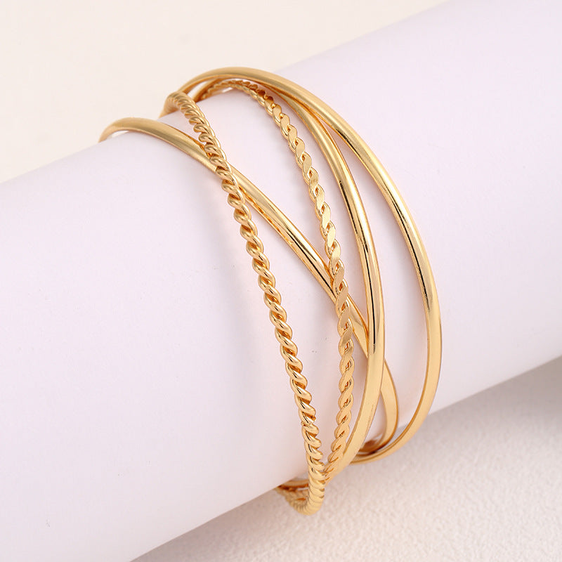 Women's bangle set with elaborate, braided and simple designs Land Girl
