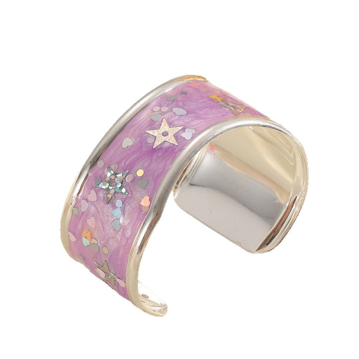 Women Open Bangle with Sparkling Star Motif Land Girl