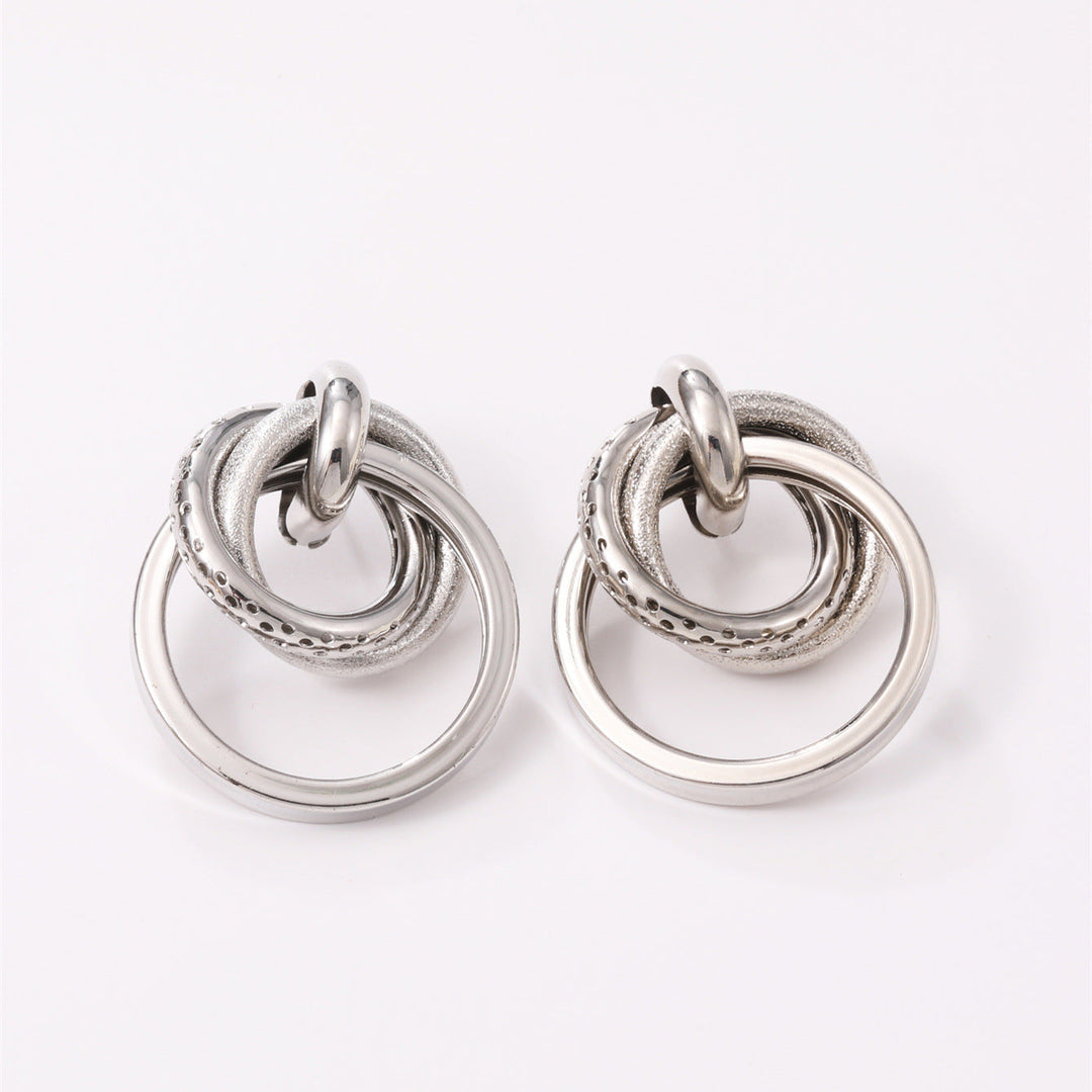 Women's Hanging Earrings with Elegant, Curved Ring Design Land Girl