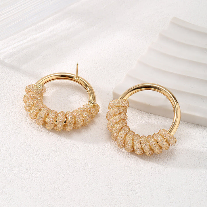 Women's Hanging Earrings with Artistic Spiral Structure Land Girl