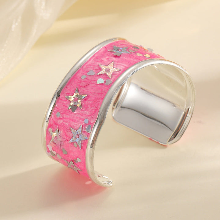 Women Open Bangle with Sparkling Star Motif Land Girl