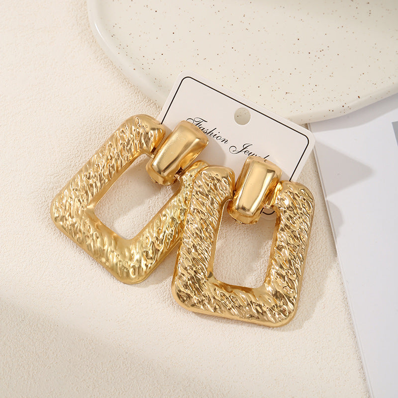 Ladies Hanging Earrings in Modern Rectangular Design Land Girl