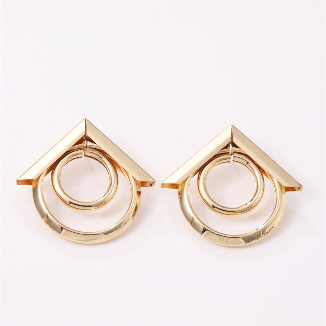 Women's Hanging Earrings with Elegant, Curved Ring Design Land Girl