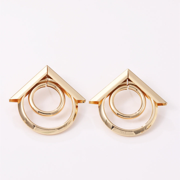 Women's Hanging Earrings with Elegant, Curved Ring Design Land Girl
