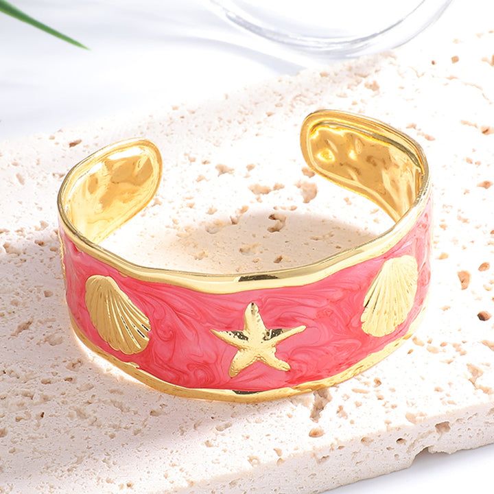 Women's Bangle with Maritime Shell and Starfish Design Land Girl