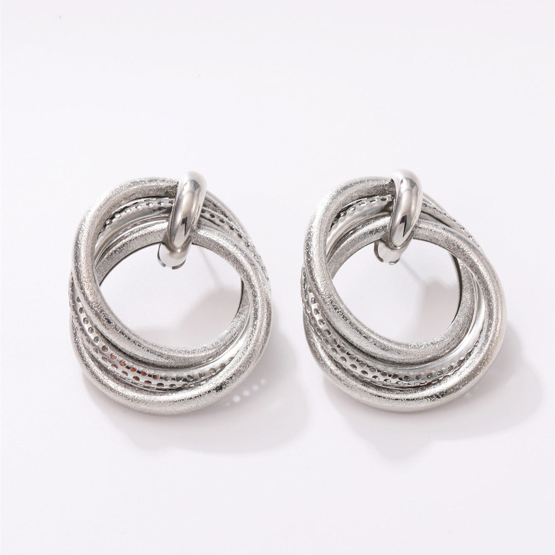 Women's Hanging Earrings with Elegant, Curved Ring Design Land Girl