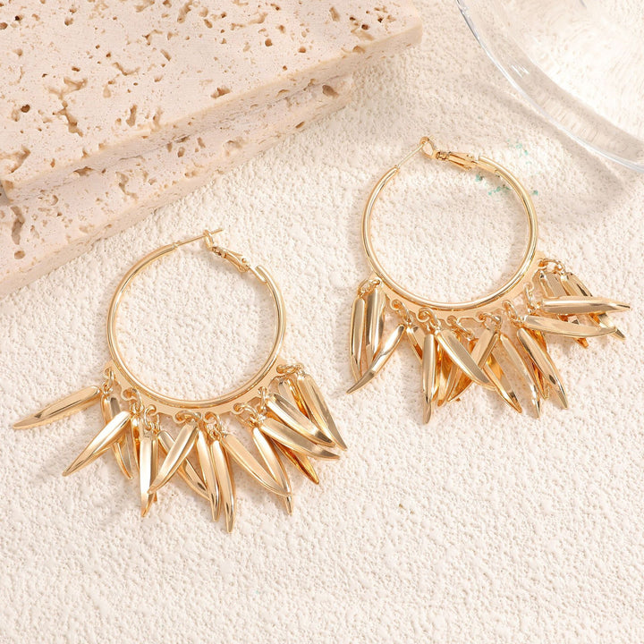Women Hanging Earrings with Elegant Decorative Leaf Design Land Girl
