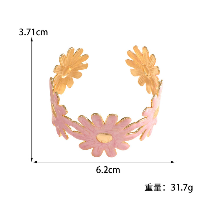 Women's bangle with floral flower pattern Land Girl