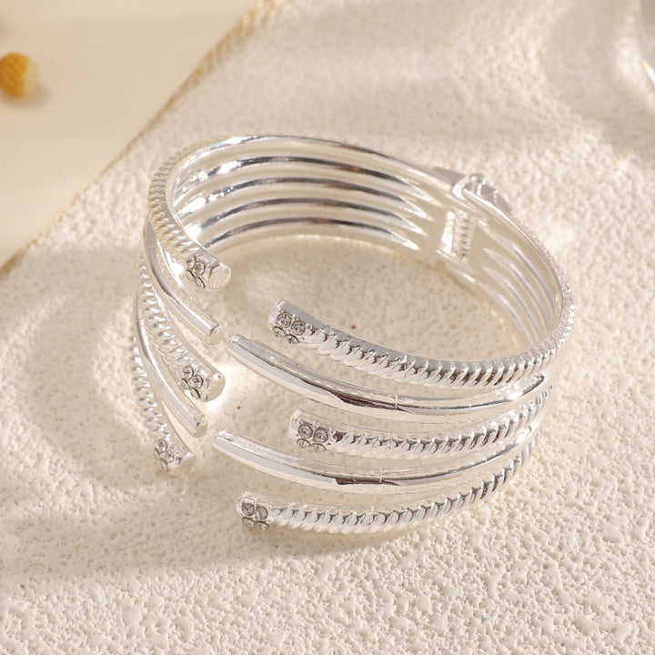 Women's Open Bangle with Modern, Layered Design Land Girl