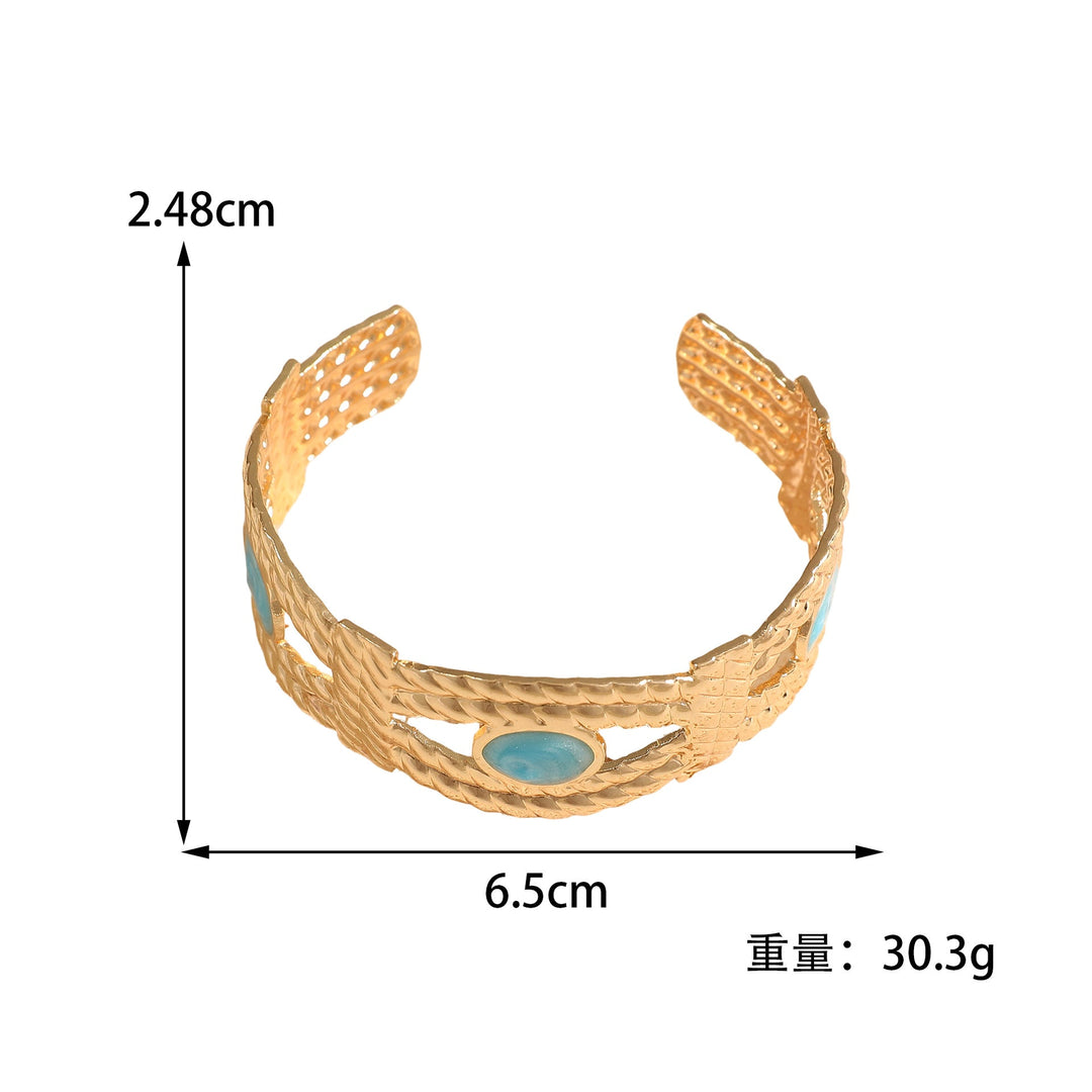 Women Open Bangle with Artistic Braiding Pattern Land Girl