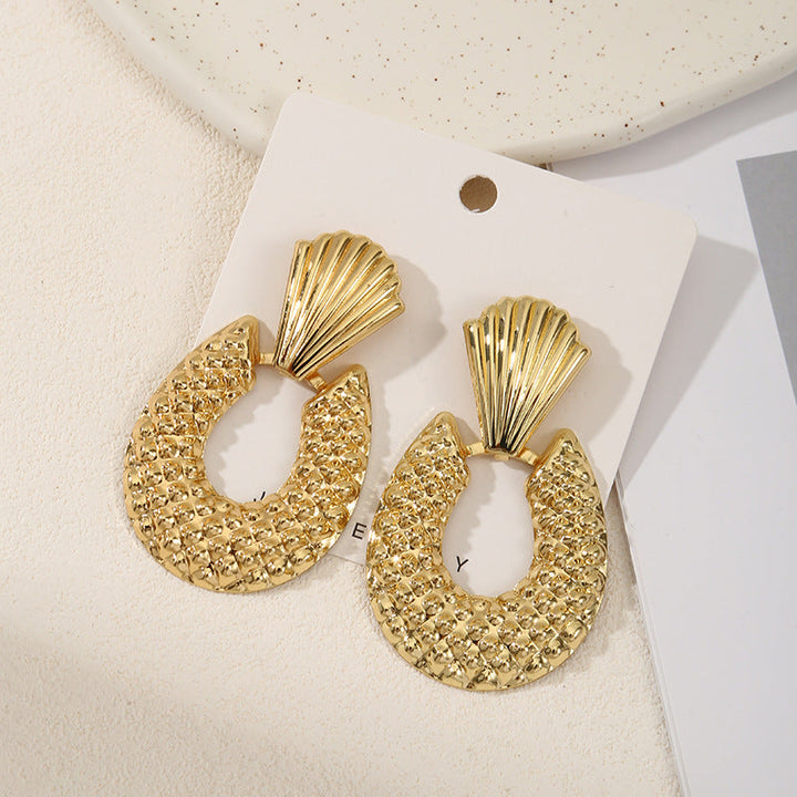 Ladies Hanging Earrings in Modern Rectangular Design Land Girl