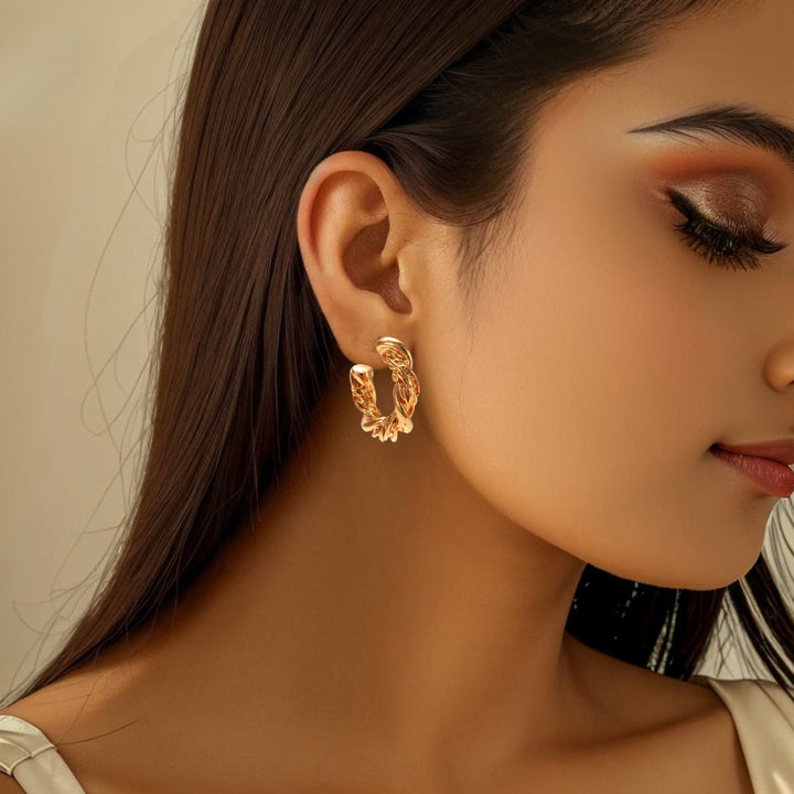 Women High-Quality Earrings with Braided Design Land Girl