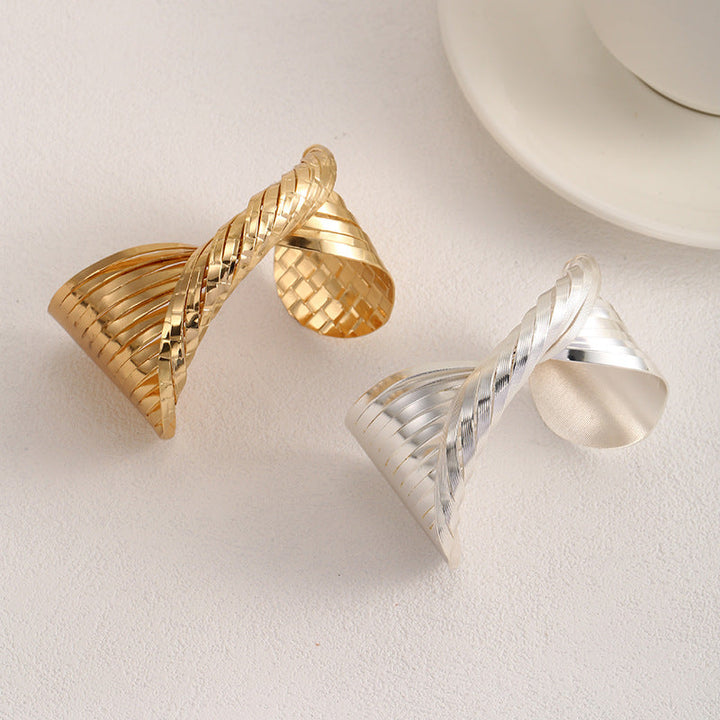 Ladies Open Bangle with Artistic Fold Design Land Girl
