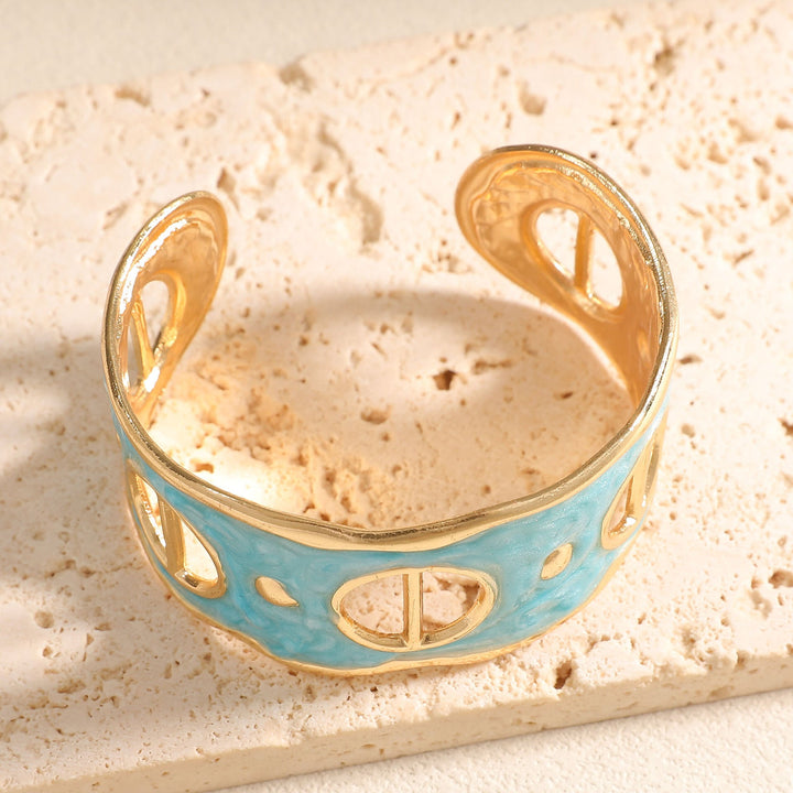 Women Open Cuff Bracelet with Artistic Snake Design Land Girl