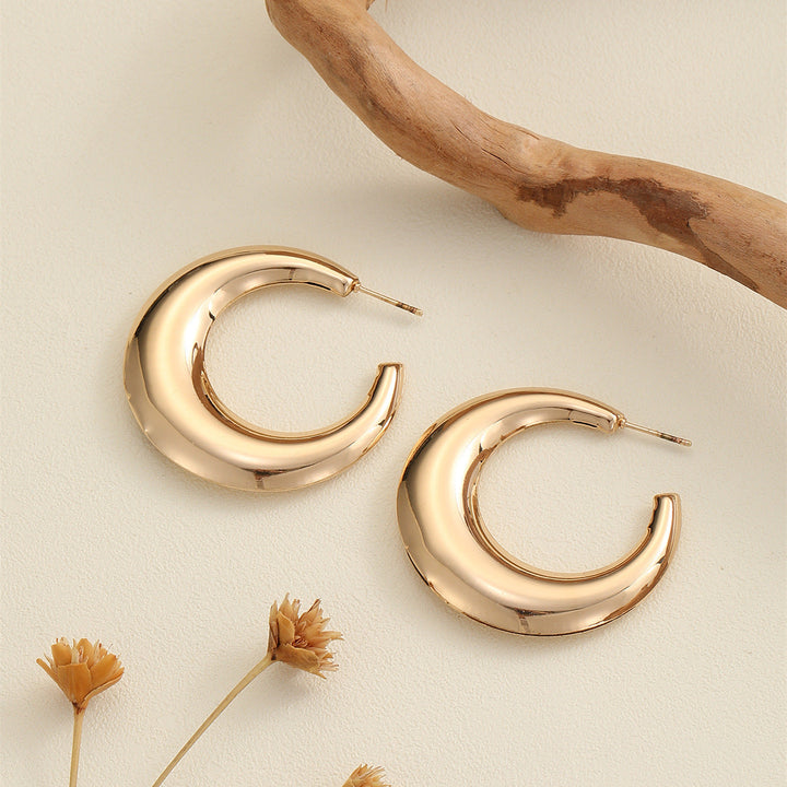 Women's Hanging Earrings in Modern Crescent Design Land Girl