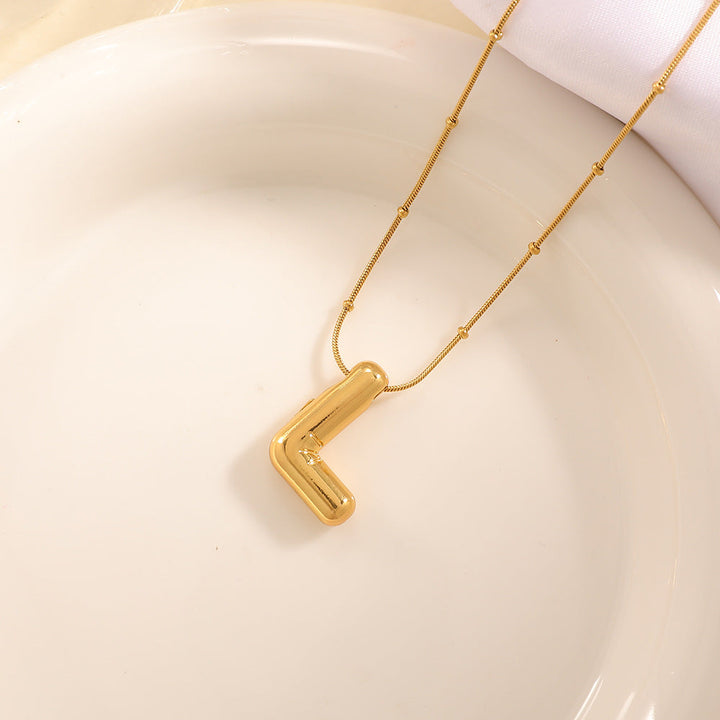 Women's necklace with curved letter pendant Land Girl