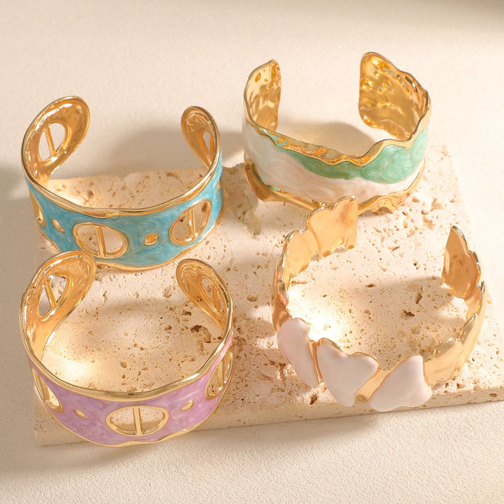 Women Open Cuff Bracelet with Artistic Snake Design Land Girl