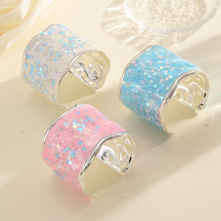 Women's Glittering Ring made of high-quality Epoxy Resin Land Girl