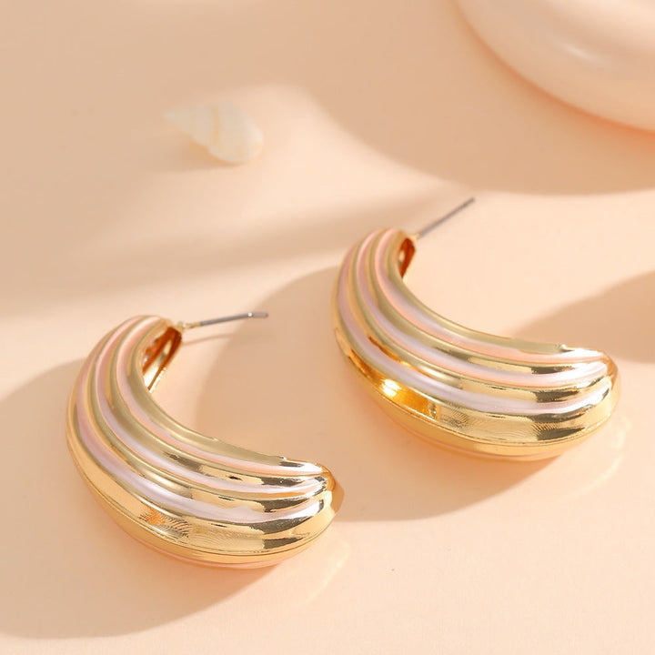 Women Hanging Earrings with Luxurious Gold and Pink Finish Land Girl