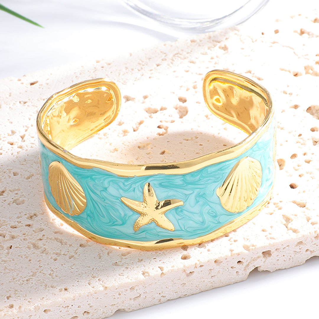 Women's Bangle with Maritime Shell and Starfish Design Land Girl