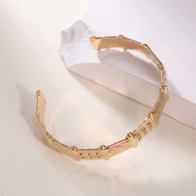 Women's Open Bangle in Modern Bamboo Design Land Girl