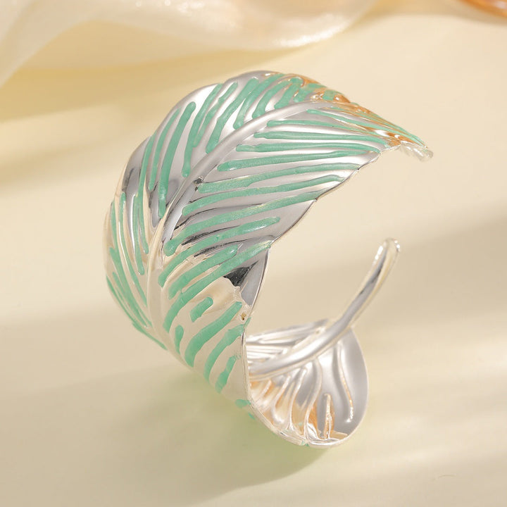 Ladies Open Cuff Bracelet in Tropical Leaf Design Land Girl