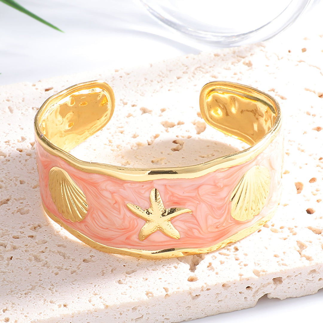 Women's Bangle with Maritime Shell and Starfish Design Land Girl