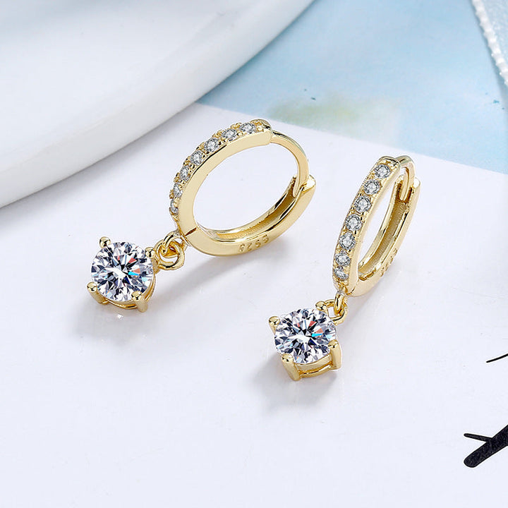Ladies earrings with sparkling crystals and high-quality gold plating Land Girl