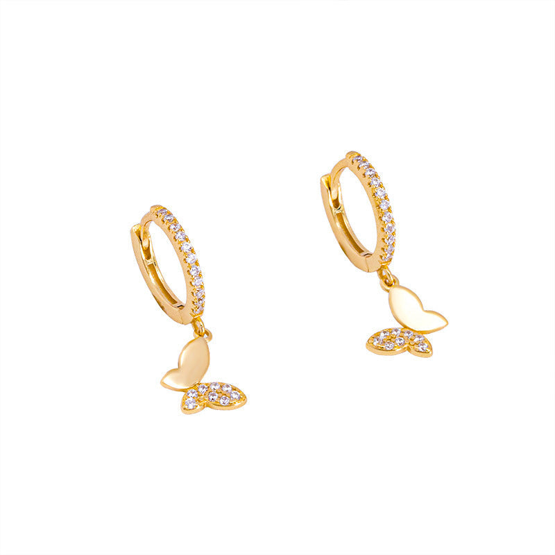 Ladies earrings with elegant butterfly design and sparkling details Land Girl