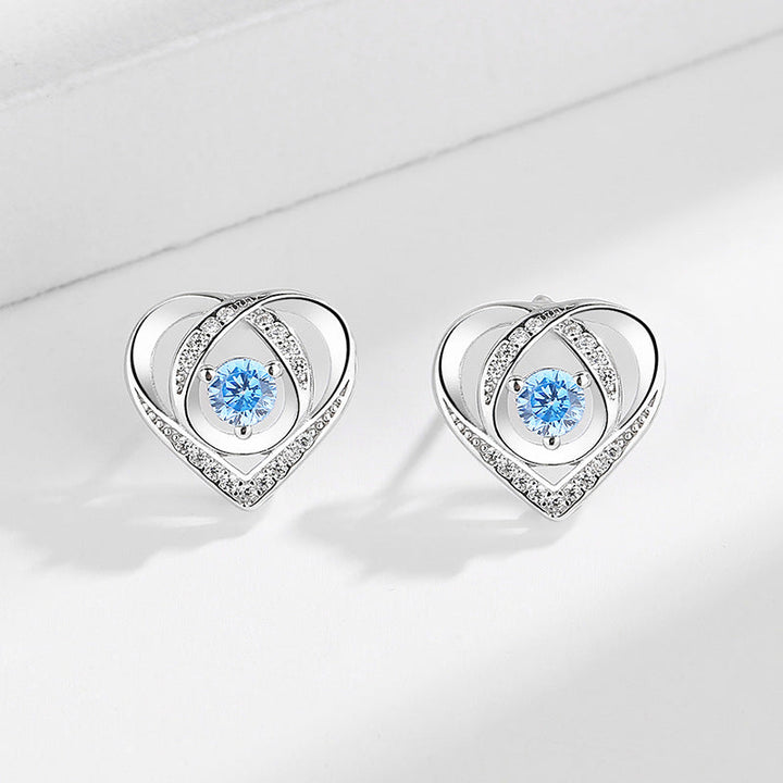 Women's earrings in elegant heart design with sparkling zirconia Land Girl