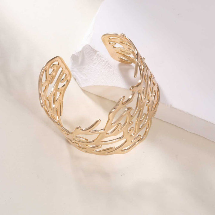 Women's Open Bangle with Elegant Wave Design Land Girl