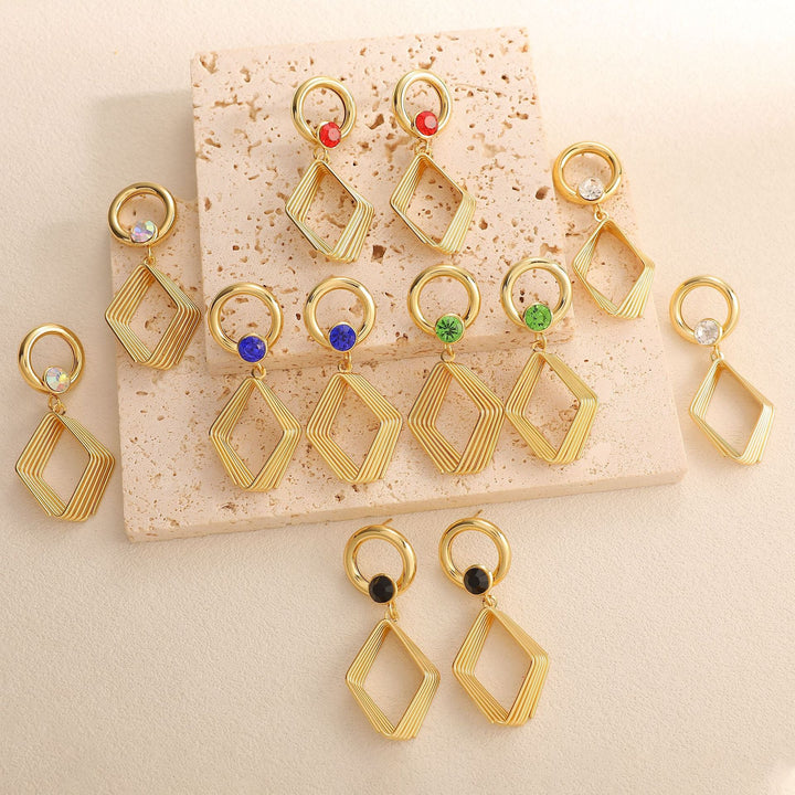 Women's Design Earrings with Geometric Wire Motif Land Girl