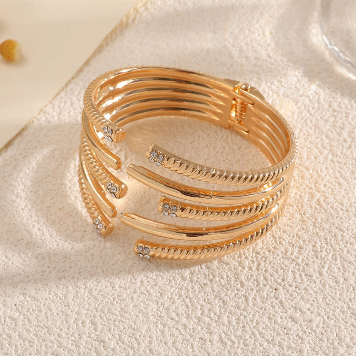 Women's Open Bangle with Modern, Layered Design Land Girl